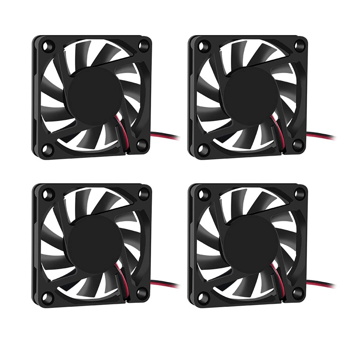 4PCS Dual Ball Bearings Fan 60x60x10mm DC 12V 6010 Brushless Cooling Fan, Replacement Ball Bearing 60mm 10mm Fan for Cooling DIY PC Computer Case Fan