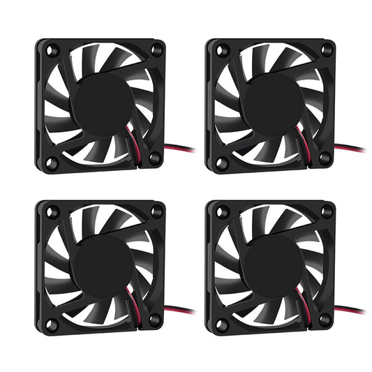 4PCS Dual Ball Bearings Fan 60x60x10mm DC 12V 6010 Brushless Cooling Fan, Replacement Ball Bearing 60mm 10mm Fan for Cooling DIY PC Computer Case Fan