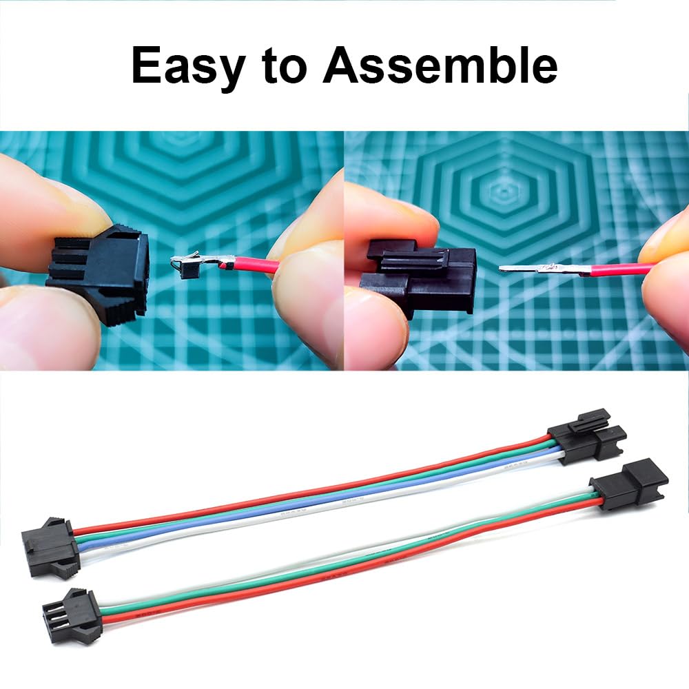 SM 2.5mm Connectors Male Female Plugs Sockets with 22AWG Pre-Crimped Silicone Cables Wire Compatible with JST SM Connectors 2.5mm 2.54mm Pitch 2 3 4 5