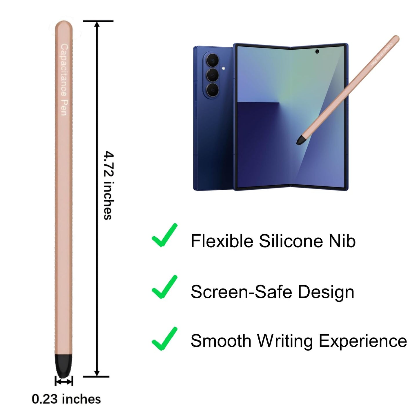S Pen for Galaxy Z Fold 8 Ultra/Fold 7 / Fold 6 / Fold 5, Z Fold 8 Ultra S Pen, Supporting Both Internal and External Screen (Slim-Pink)