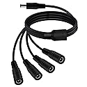 YINGAYOU DC 4 Way Splitter 5.5 x 2.1mm DC Splitter Cable 5V 6V 9V 12V 24V 3A, for Security Cameras, DVR, Router, Printer, LED Strip (1 to 4, 70 cm)