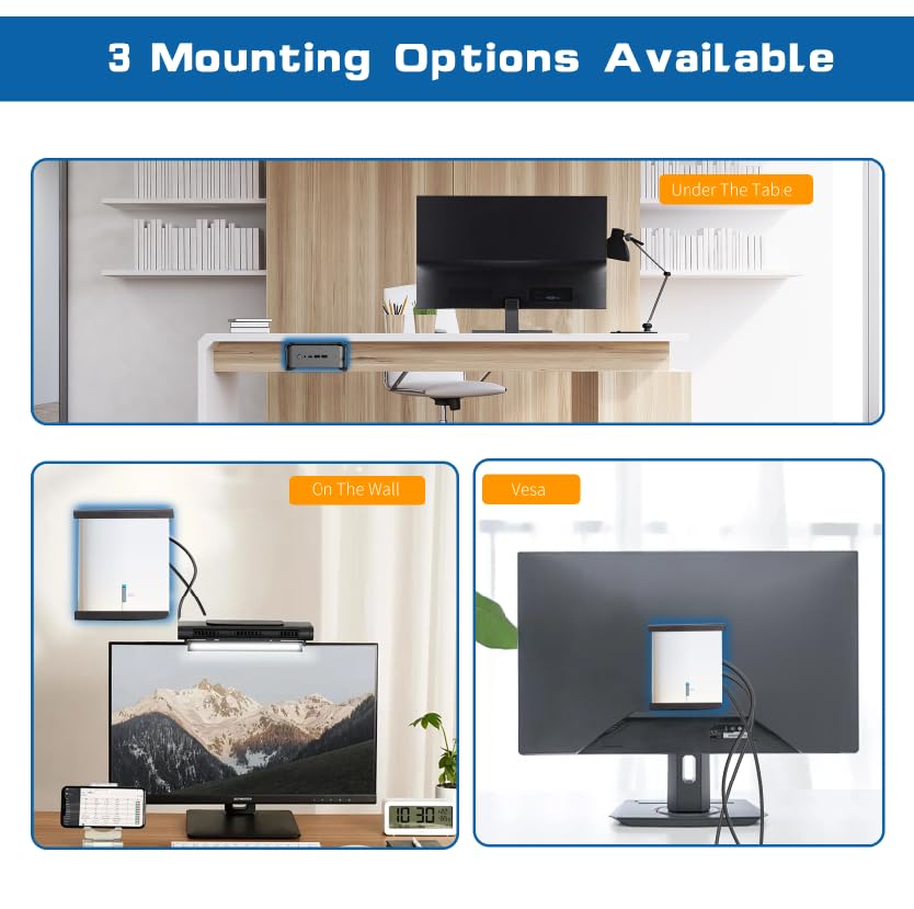 Freejia Metal Mini PC Mount Compatible with Beelink Mini PC Vesa Mount/Wall Mount/Under Desk Mount, Mount for Beelink S12 Pro Mini PC, SER6