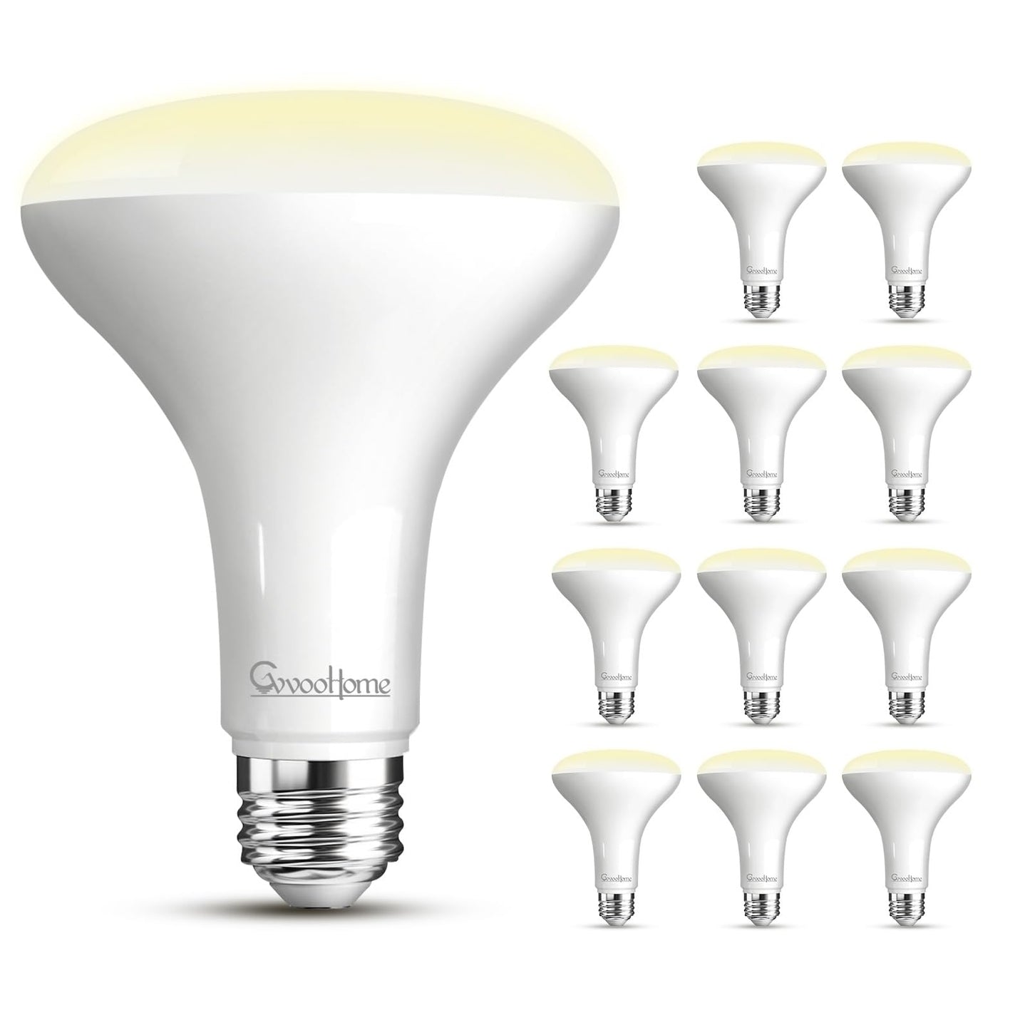 GvvooHome 12 Pack BR30 LED Flood Light Bulbs, 7W (65W Equivalent), 2700K Soft White, 650 Lumens, E26 Base, Dimmable, Indoor Recessed Can Lighting