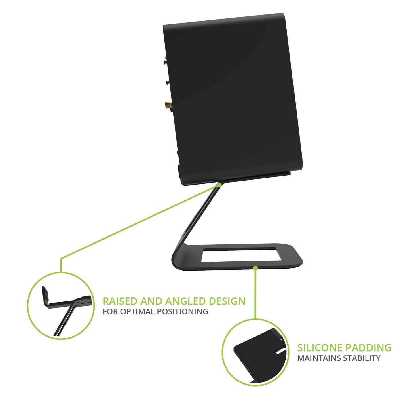 Kanto SE6 Elevated Desktop Speaker Stands for Large Bookshelf Speakers & Full-Size 5”-7” Studio Monitors | 6.9” Tall | Supports 22 lbs | Damping 2.5