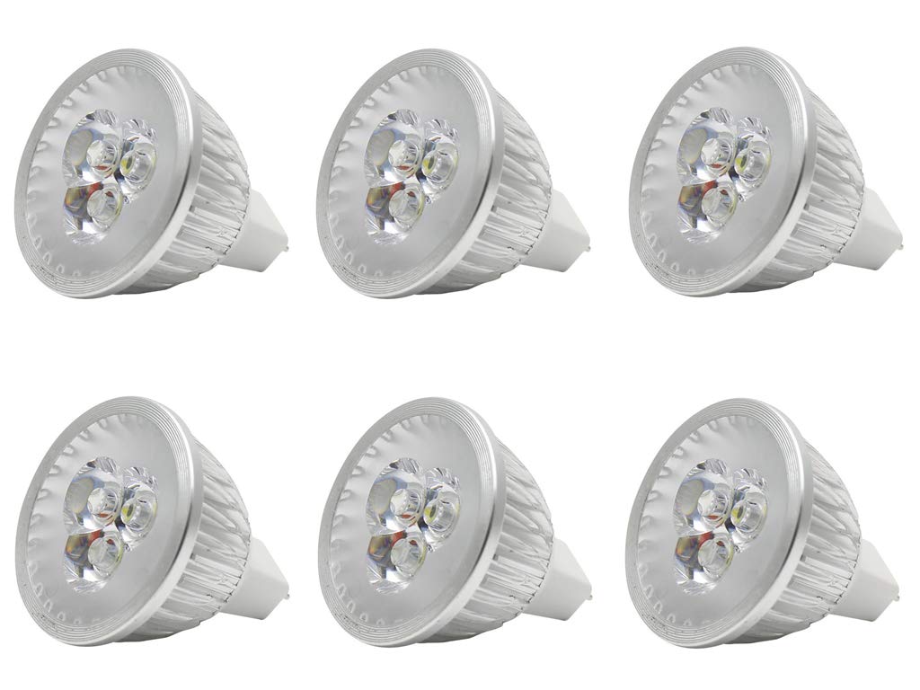 MR16 LED Light Bulbs 3W MR16 Base LED 12V 3W(20W Halogen Bulb Equivalent) Cool White LED Bulb Spotlight Bulbs for Landscape Recessed Lighting,12V Low