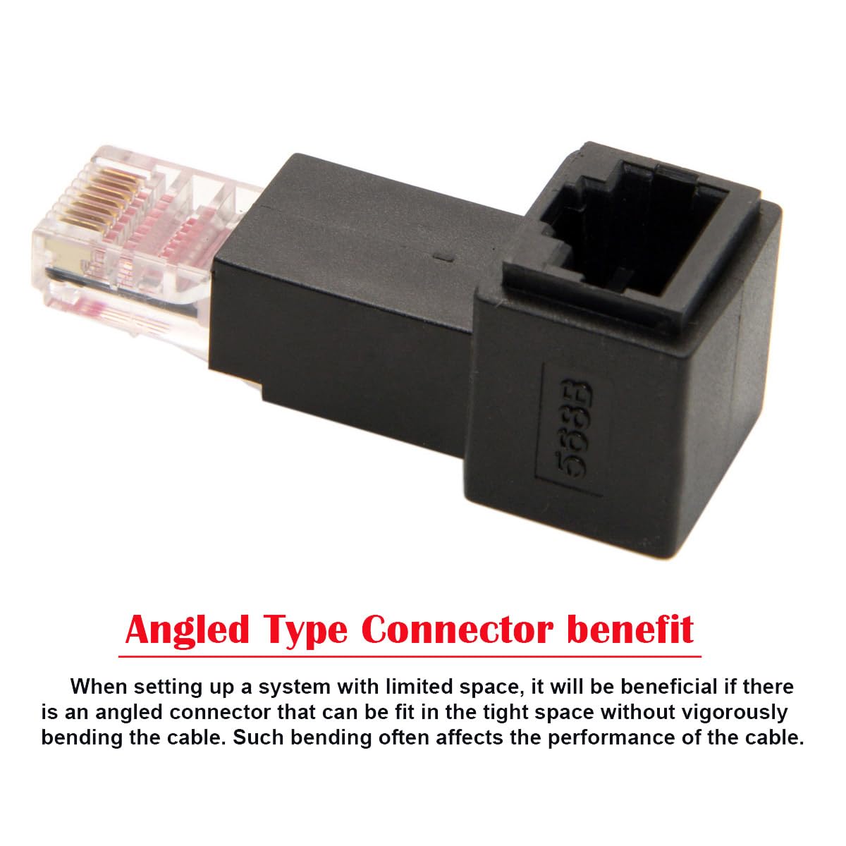 cablecc Up Angled 90 Degree 8P8C FTP STP UTP Cat 5e Male to Female LAN Ethernet Network Extension Adapter
