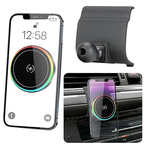 LUNQIN Car Magnetic Phone Mount for Audi A6 S6 A7 S7 RS6 RS7 2012 2013 2014 2015 2016 2017 2018 Auto Interior Accessories Best Cellphone Holder Fast