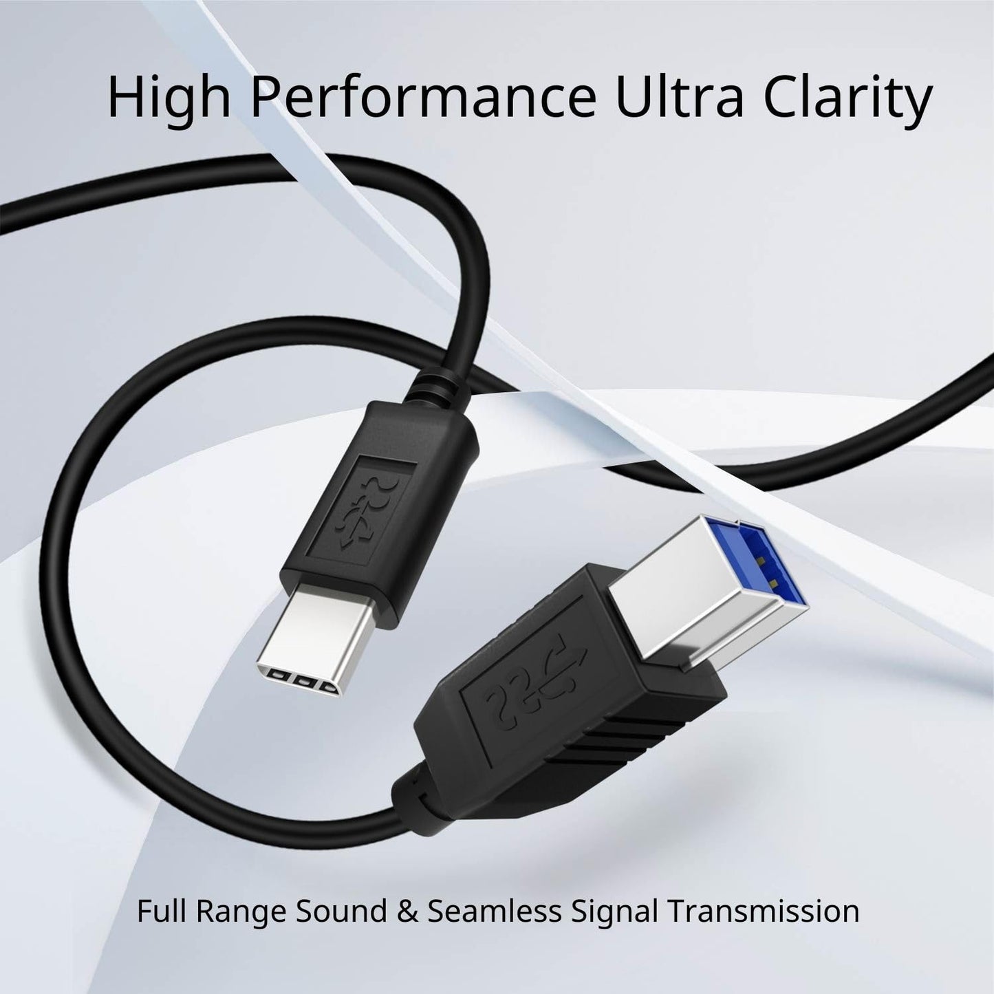 TNP USB Type C (USB-C) to Type B (USB-B) Cable (6FT) Black -Upstream SuperSpeed Standard USB 3.1 Male Port with Reversible Type C Connector Design