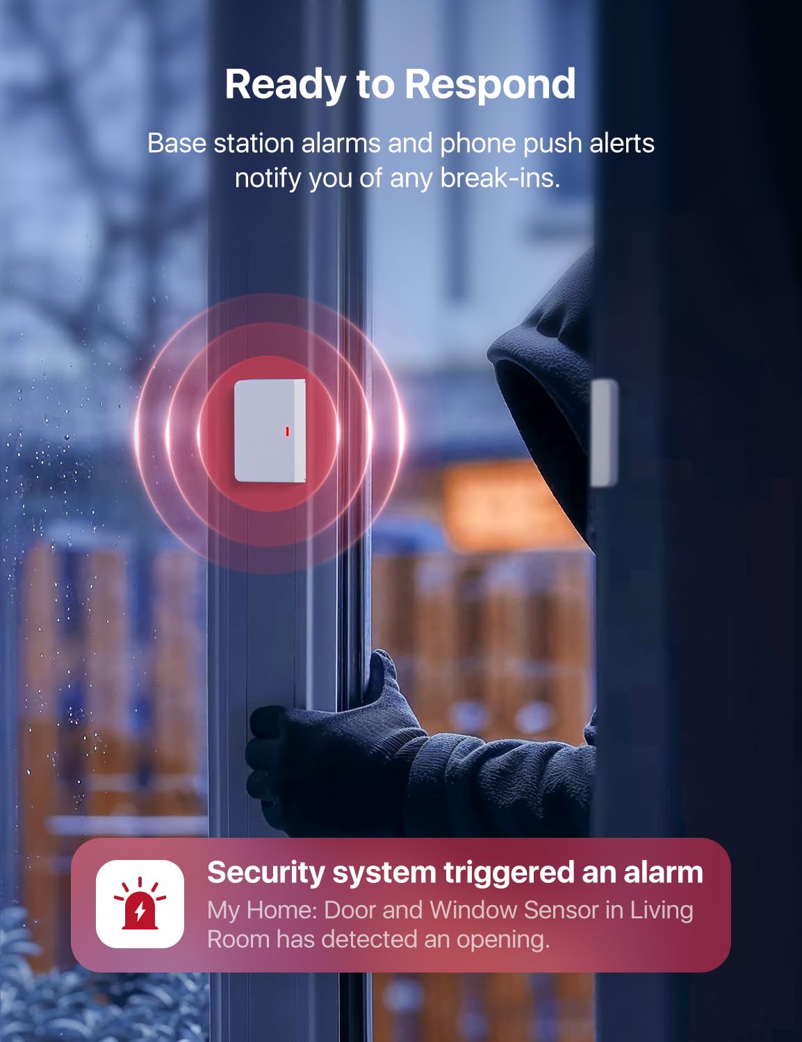 X-Sense Smart Home Security System, Wireless Security System 5-Piece Set, Supports Mobile App Alerts, Compatible with Alexa, Includes 1 Base Station