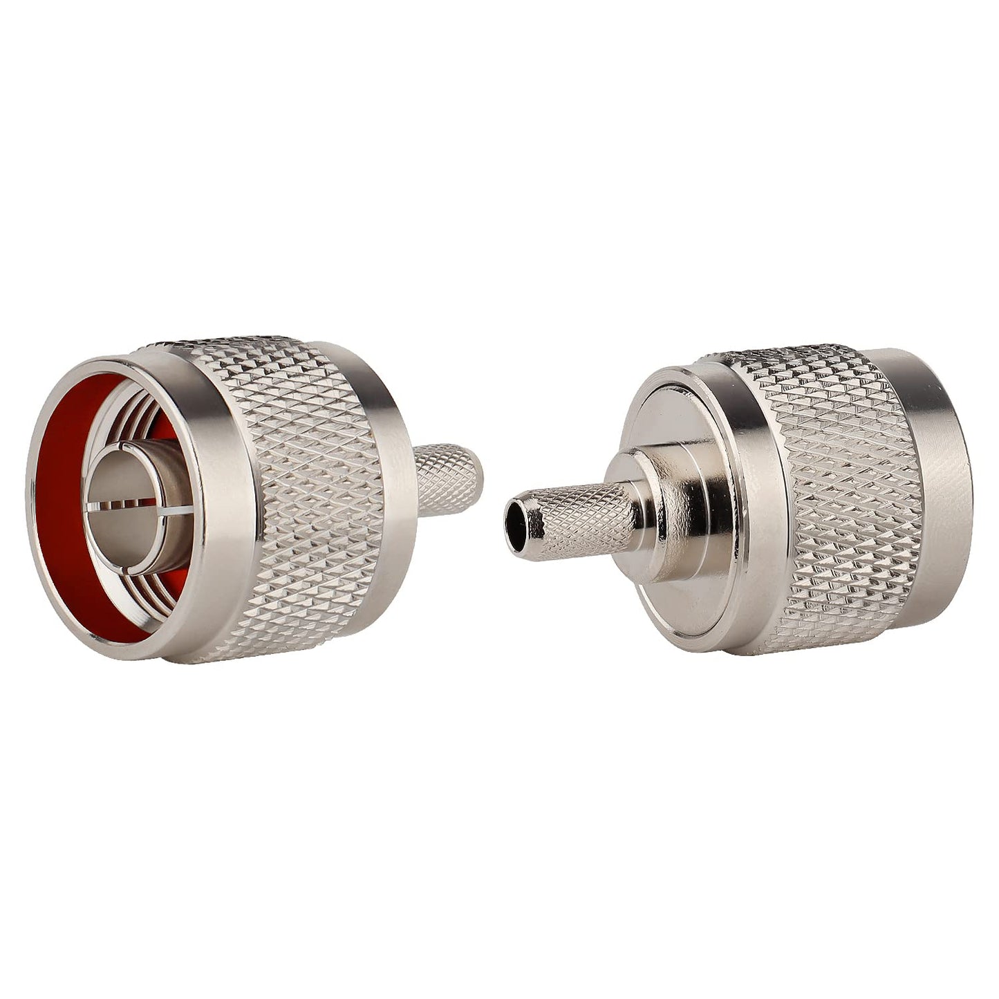 MOOKEERF N Male Plug Crimp Coax Connector Adapter for RG58 LMR195 KSR195 RG400 3D-FB Cable (10 Pack)
