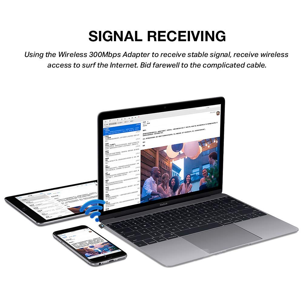 RELPER RTL8192EUS Chipset Mini USB 300Mbps WiFi Wireless LAN Network Internet Adapter 802.11n/g/b Support win10