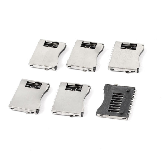 Uxcell a14061000ux0287 SMT SMD Cell Phone TF Micro SD Memory Card Slot Holder Sockets (Pack of 6)