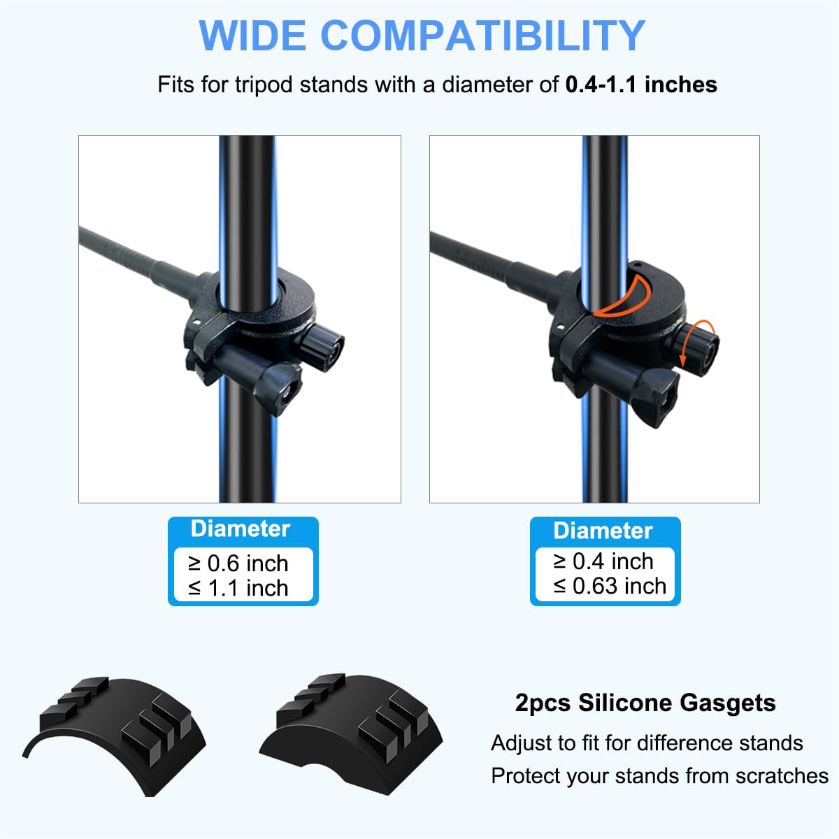 JCWINY Mic Stand Phone Holder, Flexible Phone Holder for Microphone Stand, Adjustable iPhone Mic Stand Holders, Music Stands Phone Holders for iPhone