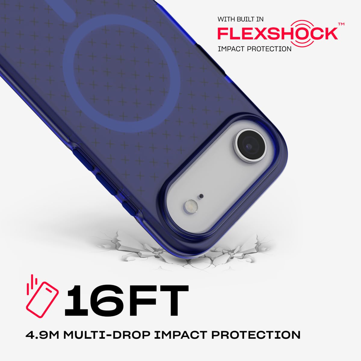 Tech21 EvoCheck Case for iPhone 17 Air - Electric Blue | Slim Protective Case | Impact Protection | MagSafe Compatible