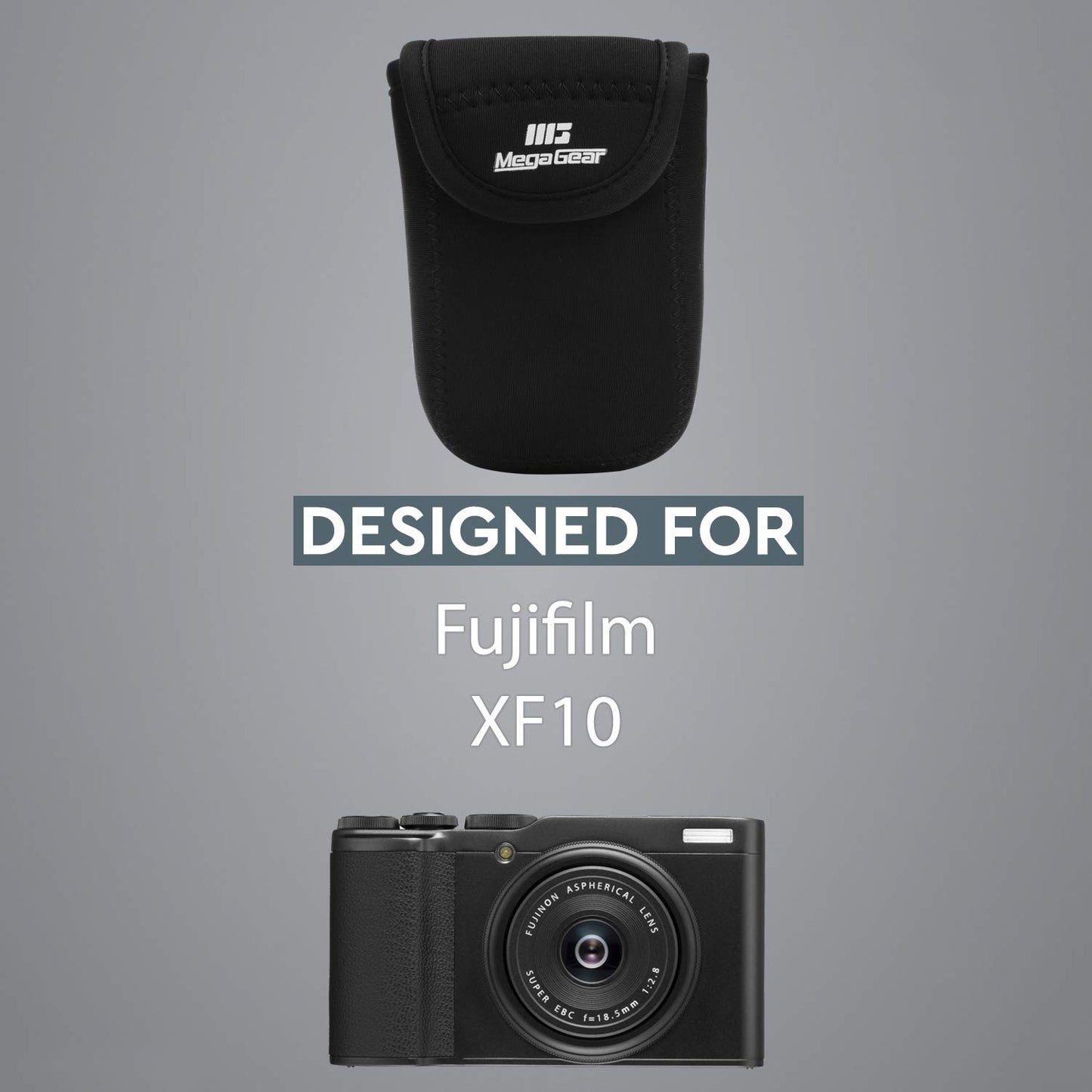 Mega Gear Ultra Light Neoprene Camera Case Compatible with Fujifilm XF10, Black, Compact (MG1538)