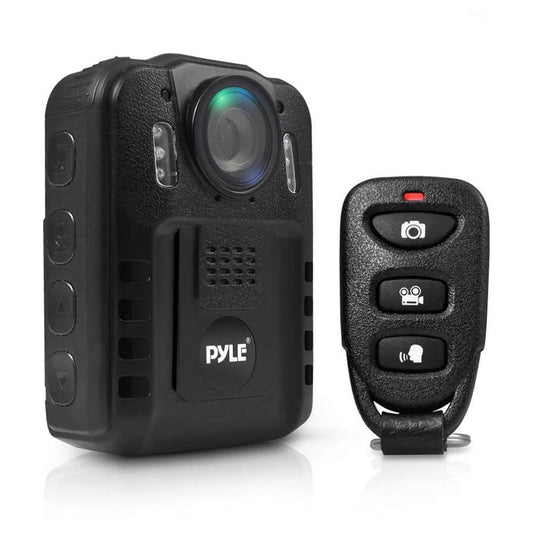 Pyle Premium Portable Body Camera - Wireless Wearable Camera, Person Worn Camera, Compact & Portable HD Body Camera, IR Night Vision, Built-in