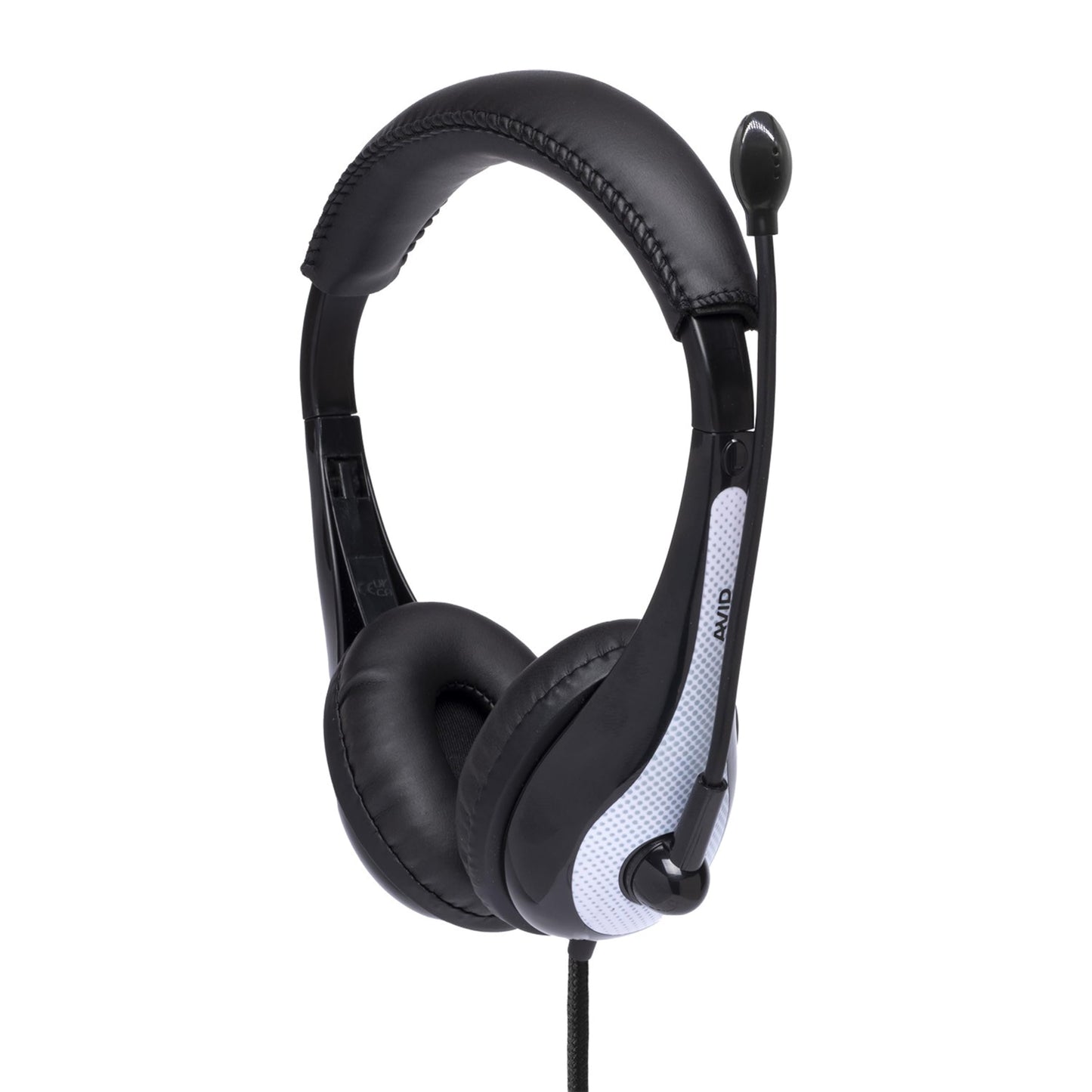 Avid AE-36 Headset in White with Adjustable Boom Microphone for School, Classroom, Education, Testing and Assessment