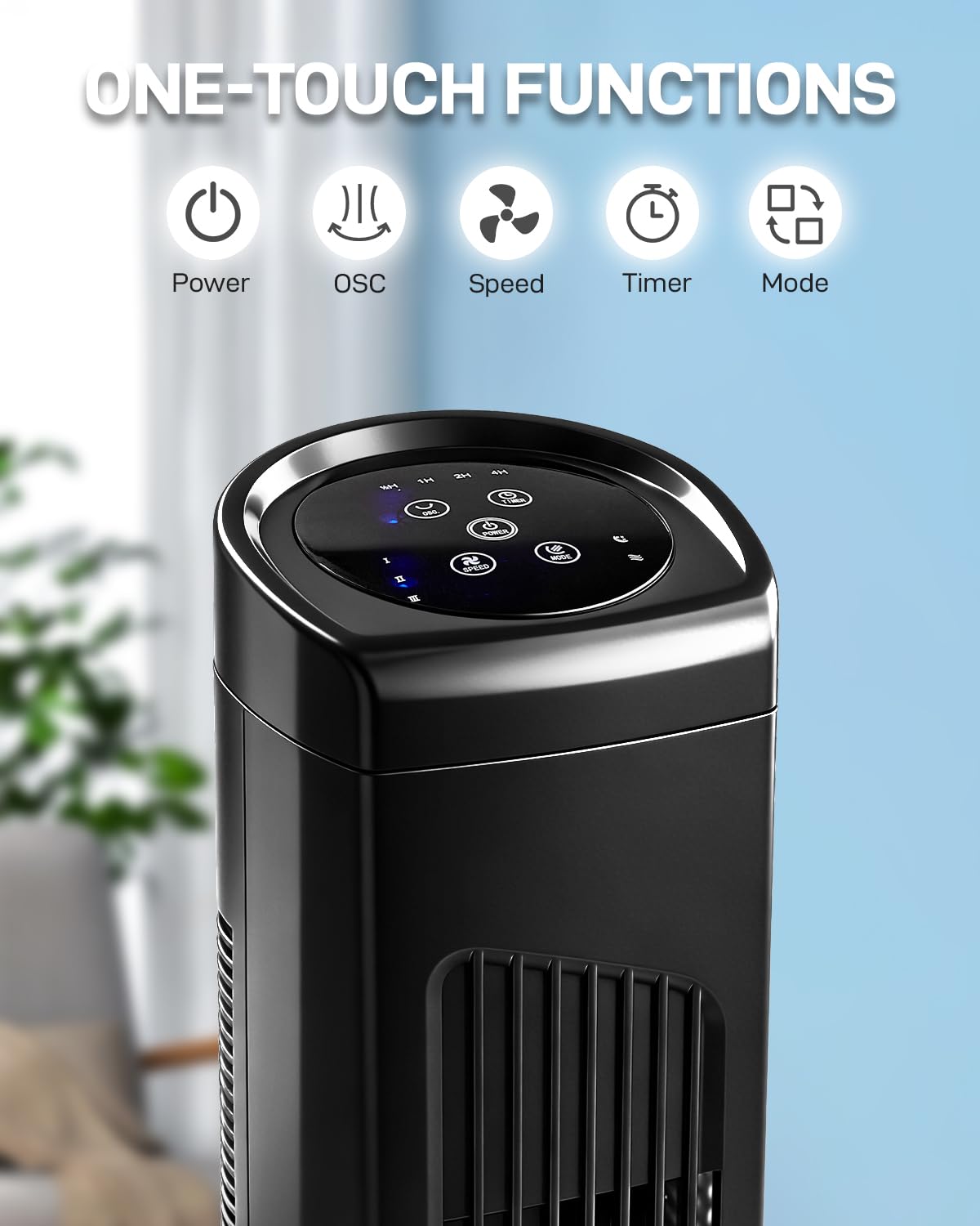 32 Inch Standing Column Tower Fan,Home Use Touch Control Tower Fan,Electric Bladeless Floor Fans,3 Speeds Smart Standing Fans,with Remote,for Bedroom