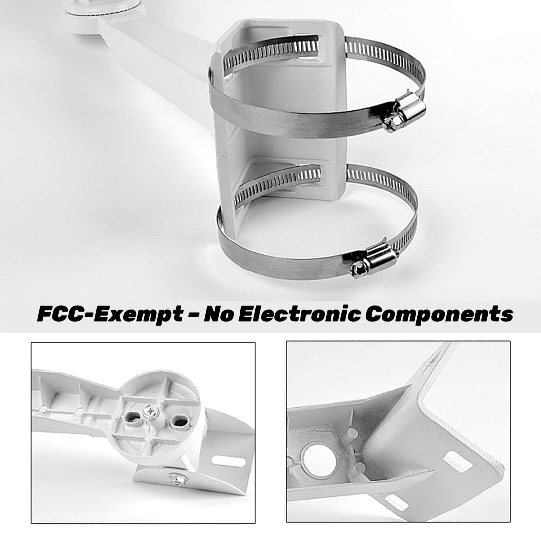 GledeYeTec 260mm/10.2" CCTV Security Camera Corner Pole Wall Mounting Bracket for Dahua Bullet and PTZ Cameras Surveillance Camera with 2 Loops
