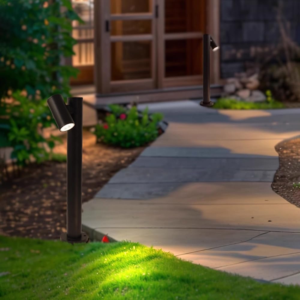 AILICIN Modern Pathway Lights Adjustable Angle Spotlight Post Lights Outdoor Path Lights LED 2700K Warm Light Walkway Lighting Landscape Sideway