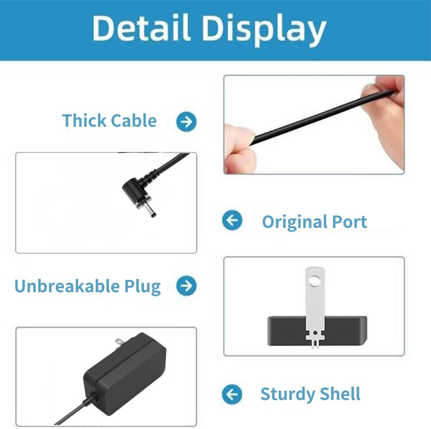 Compatible with Shark Vacuum Charger Replacement for DK33-248080H-U Cordless Vacuum Cleaner Charger Cord, 24.8V 6.6Ft Wall Plug Cord AC DC Adapter
