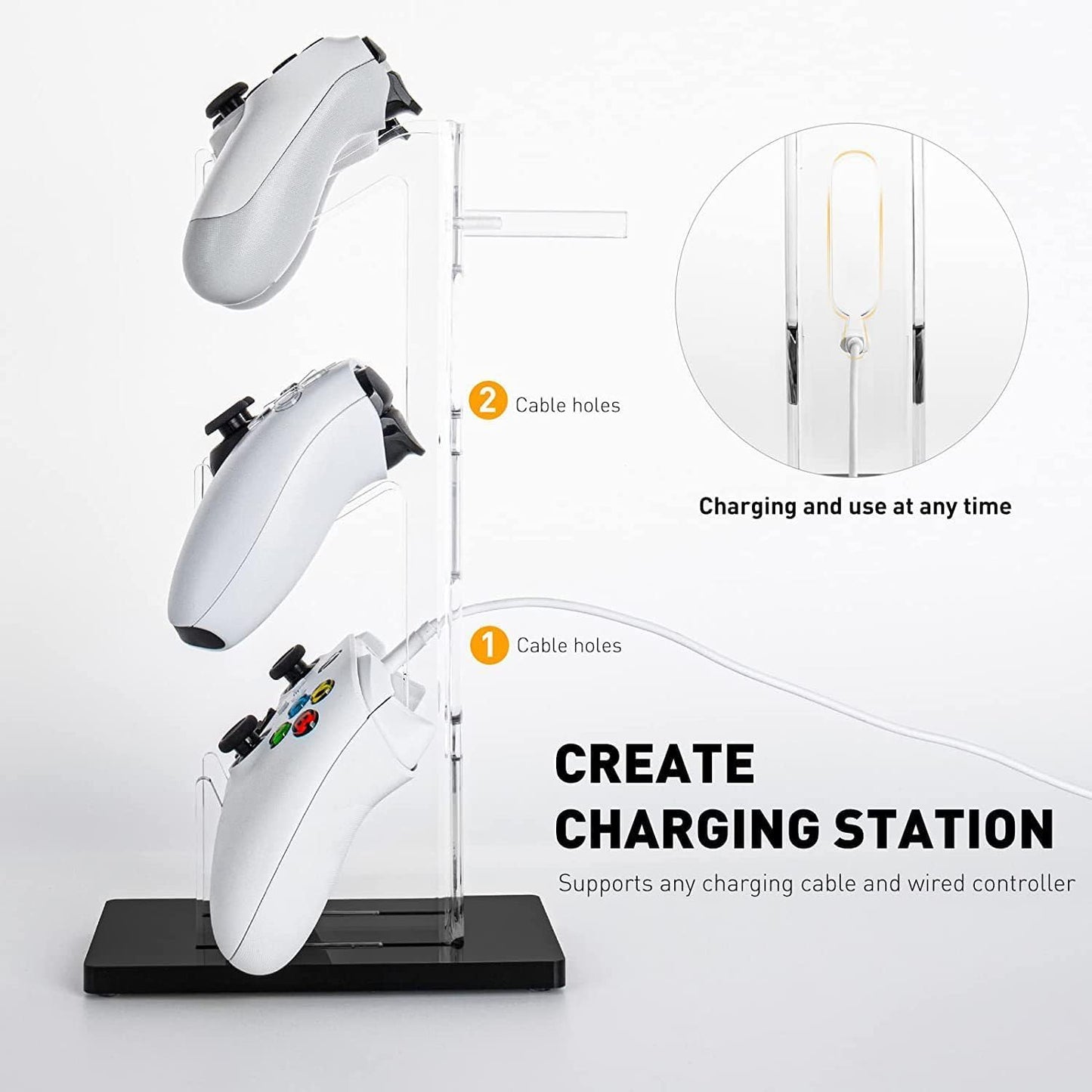 GUQIANLU Game Controller Enhance Gaming with A 3 Tier Controller Holder & Headset Stand for PS5, PS4, Xbox ONE, Switch, & STEAM. Create A Gaming