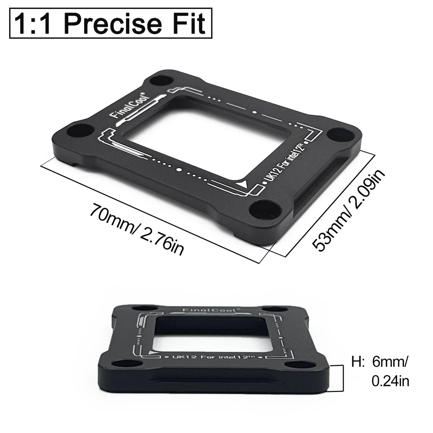 Aluminum Contact Frame for LGA 1700 Retrofit Kit, 1700 Bracket Intel 12th/13th/14th Generation Anti-Bending Buckle, CPU Fixed Fastener Full-Fitting