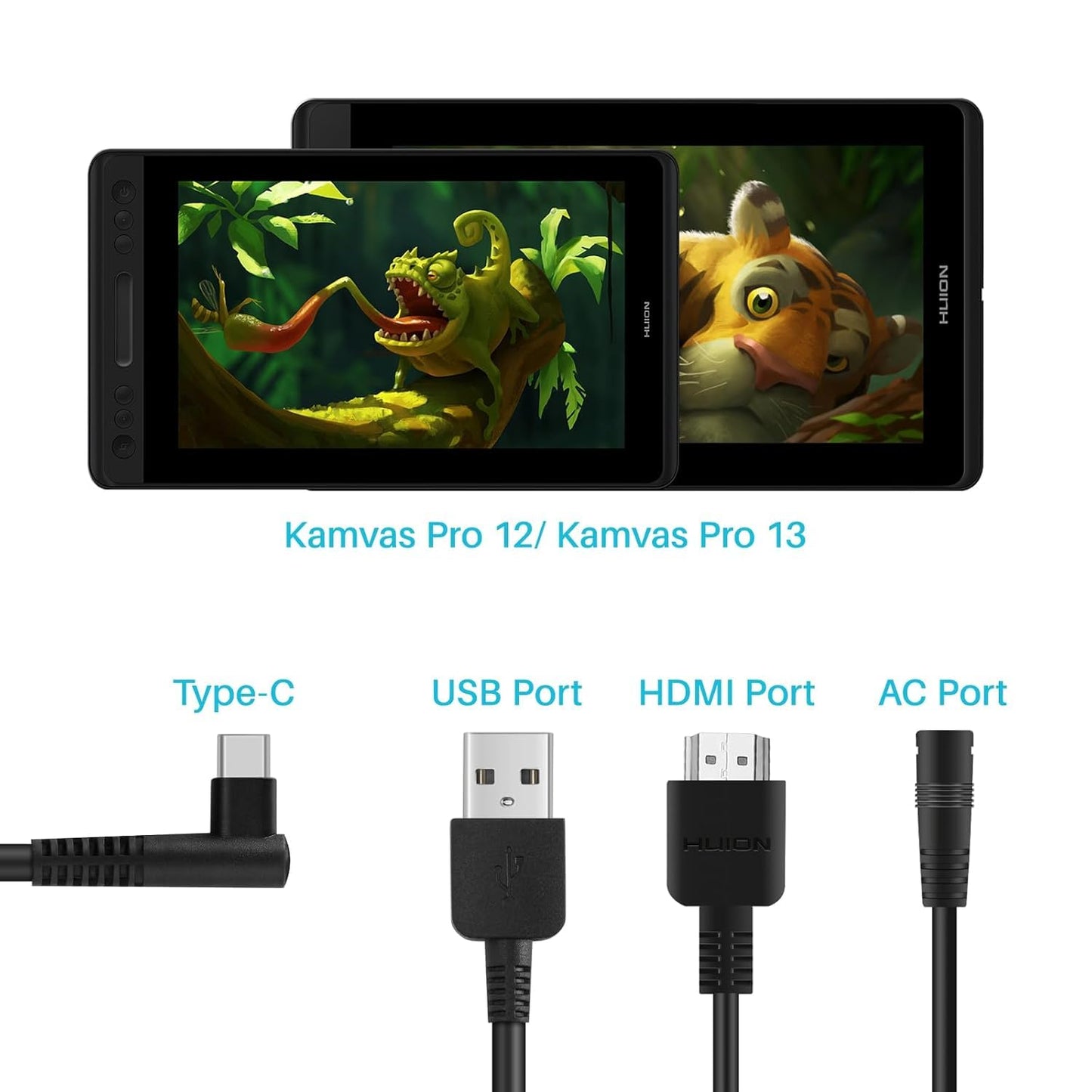TALTAW 3 in1 HDMI Cable for Huion Graphics Drawing Tablet Kamvas Pro 16 Pro 13 Pro 12 (CB01)