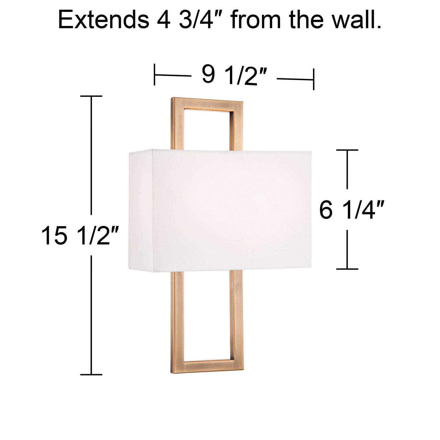Possini Euro Design Modena Modern Wall Light Sconce French Brass Hardwired 9 1/2" Wide Fixture Shimmery Silvery Open Rectangular Shade Bedroom