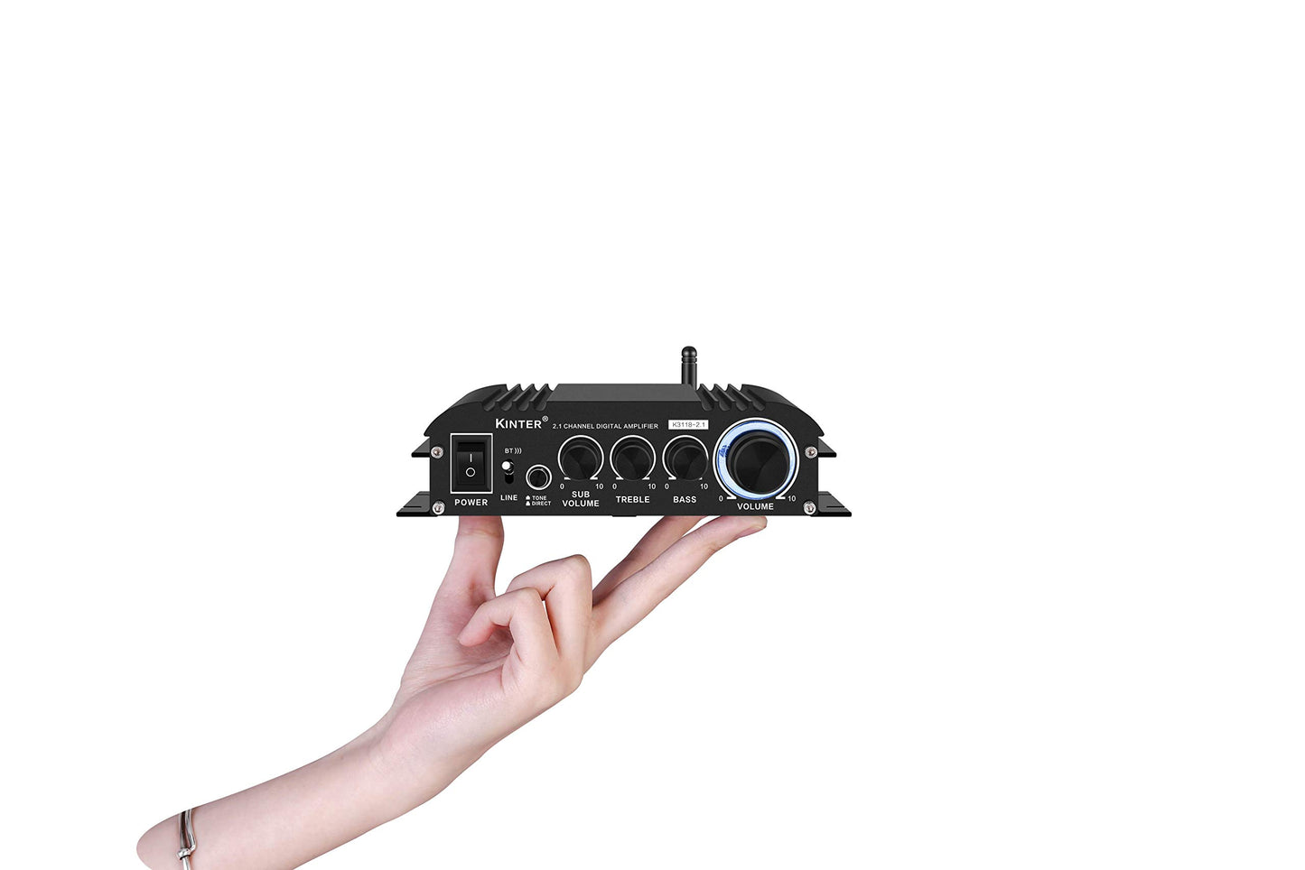 Kinter K3118-2.1 Bluetooth 5.0 Stereo Digital Receiver Amplifier 2.1 Channel Mini Hi-Fi Class D Amp 30 Watt x 2 Channels + 80 Watt Subwoofer for Home