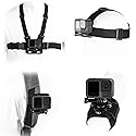 BRDRC Accessories Kit for GoPro, Head Chest Mount Strap Harness Backpack Clip Holder Wrist Strap, 360°Rotating Adapter + Quick Release for DJI Action