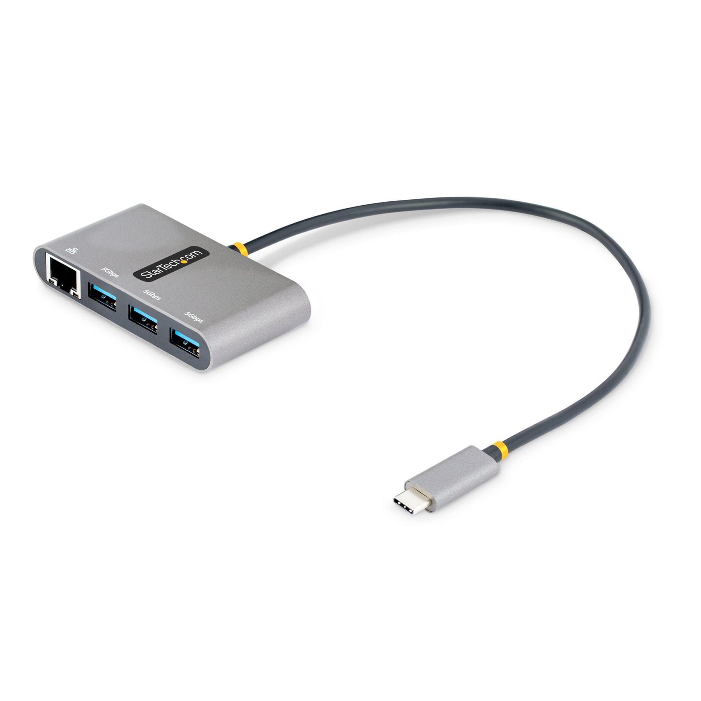StarTech.com 3-Port USB-C Hub with Ethernet - 3X USB-A - Gigabit Ethernet - USB 3.0 5Gbps - Bus-Powered - 1ft/30cm Long USB Type-C Host Cable - GbE