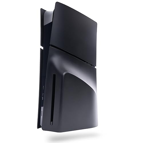 Glistco Black Plates Slim Replacement Shell Compatible with PS5 Slim - Cover Plates for PS5 Slim Disc Edition (Matte Black)