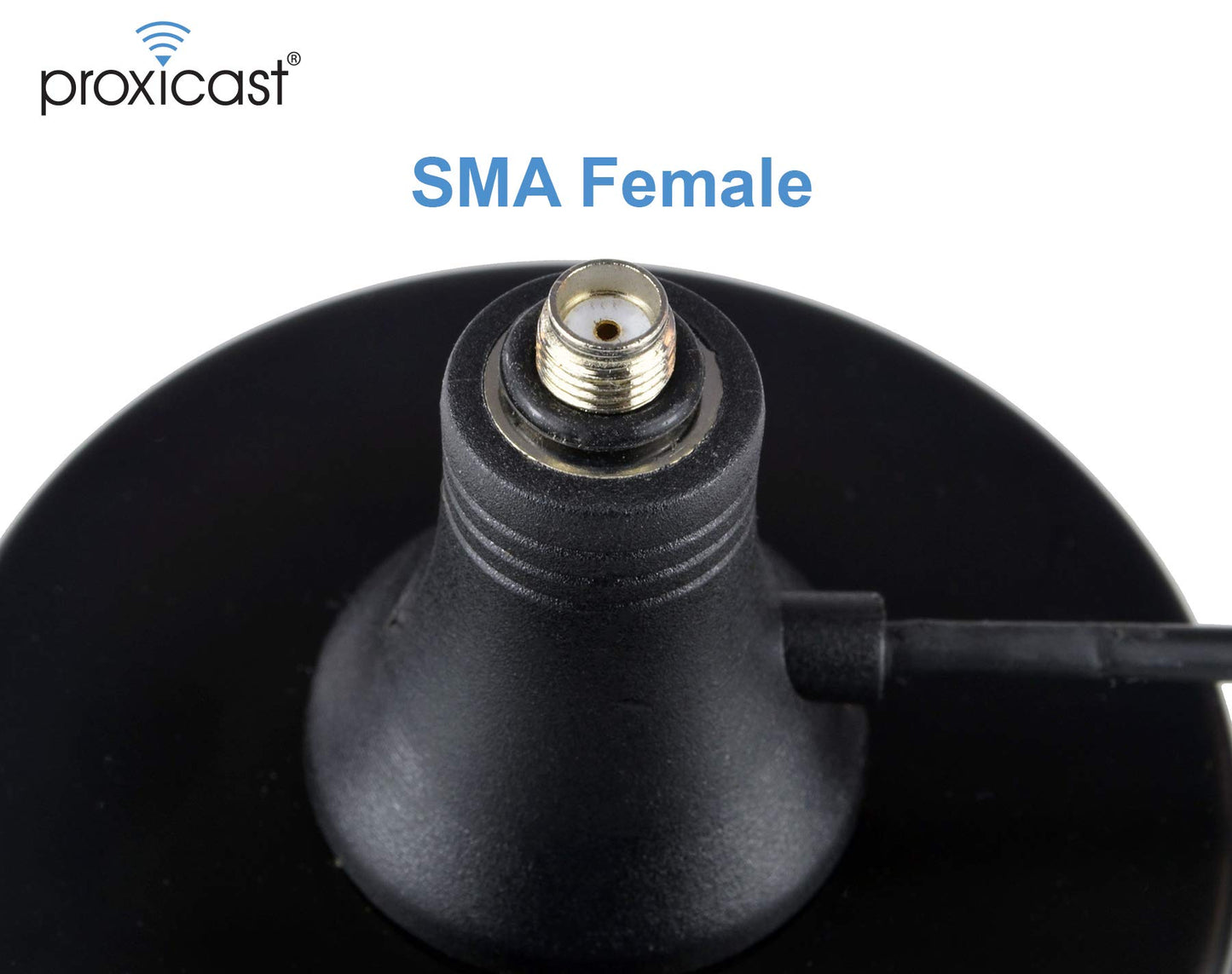 Proxicast Premium Extra Large 3-Inch SMA to TS9 Magnetic Base Stand - 6.5 Foot Coax Cable Lead - Convert SMA Antennas to TS9 Mag Mount for Connection