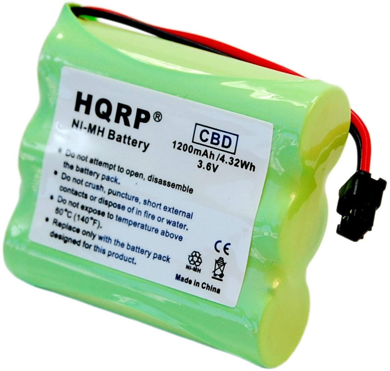 HQRP Cordless Phone Battery Compatible with Panasonic P-P504 / HHR-P501 / PQWBTC1461M Replacement/Extended/High-Capacity