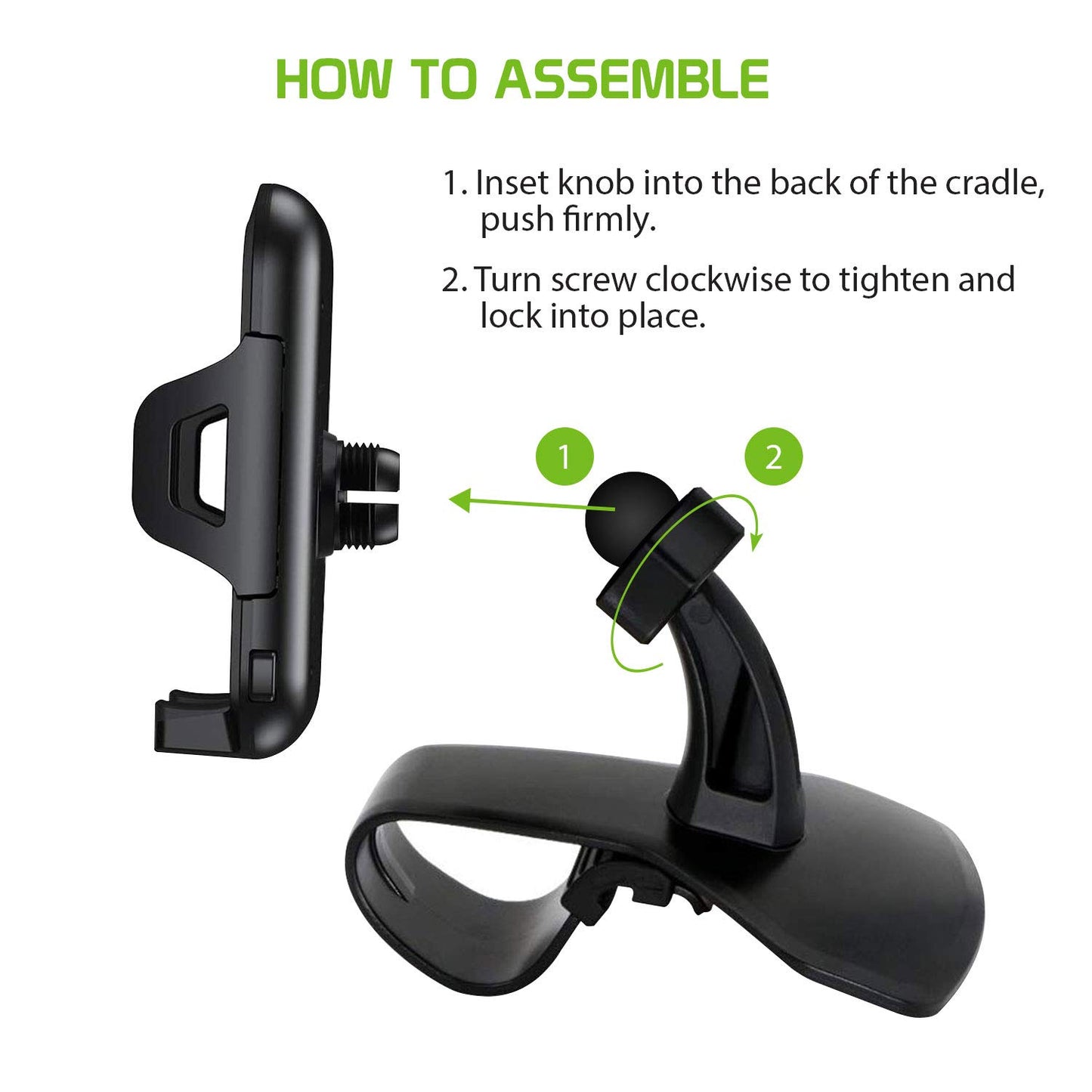 Cellet Car Dash Clip Phone Holder with Non-Slip Clamp & 360° Rotation - Dashboard Mount Compatible with iPhone, Android - Secure, Adjustable Cradle