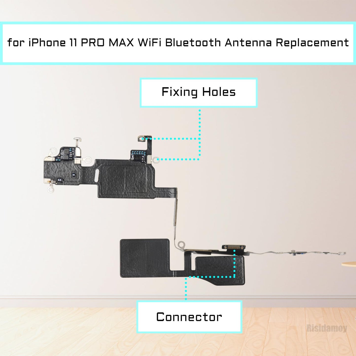 Risidamoy for iPhone 11 PRO MAX WiFi Bluetooth Antenna Flex Cable Replacement 11PROMAX WLAN Bluetooth Antenna Connector with Repair Fix Tool A2161