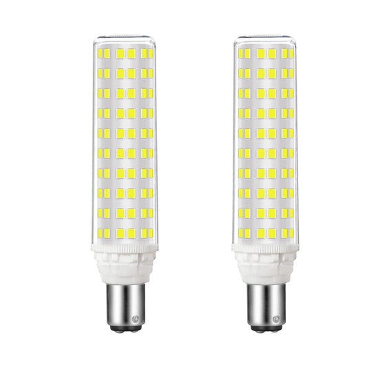 Makergroup 75W T4 JD Type Bulb Replacement, BA15D DC Bayonet Base LED Light Bulbs for Ceiling Fans Pendant Desk Lights, 10W 120V Cool White 6000K