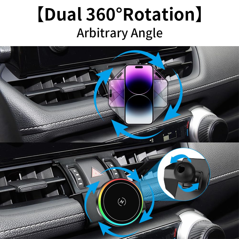 LUNQIN Car Magnetic Phone Mount for 2019-2025 Toyota RAV4 XLE Premium Adventure TRD Off-Road Limited & RAV4 Hybrid XSE Limited,RAV 4 Prime XSE Auto