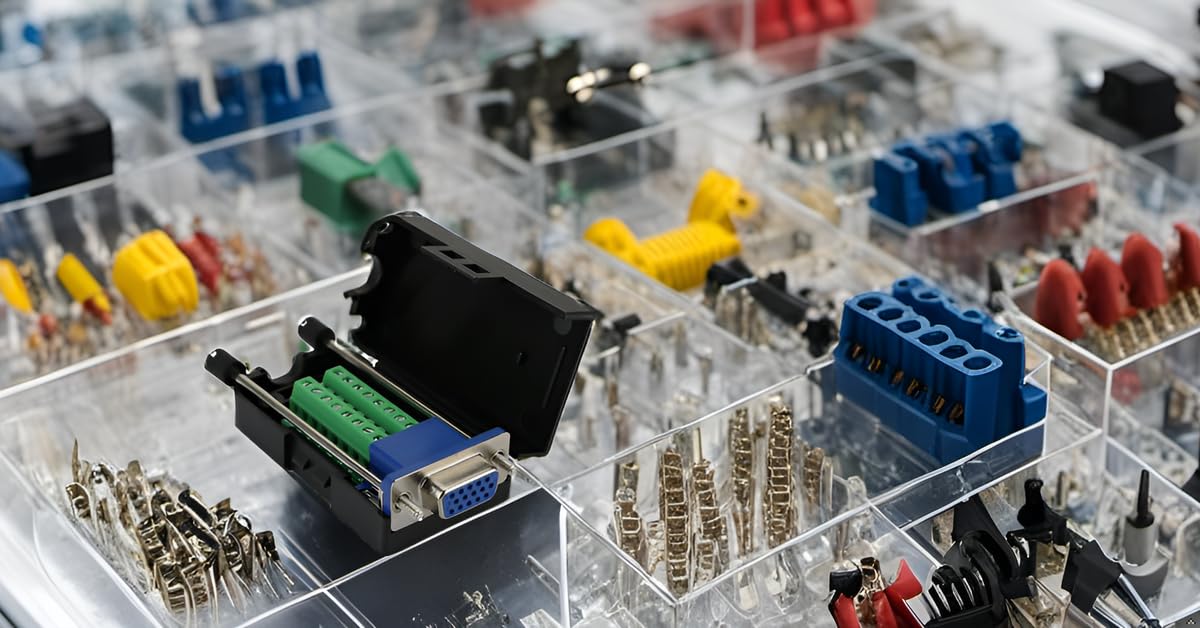 TwinkleBay D-SUB DB15 Female 15Pin Jack Port to Terminal Breakout Board Connector 3Row Plug, DR15 VGA Female with Case
