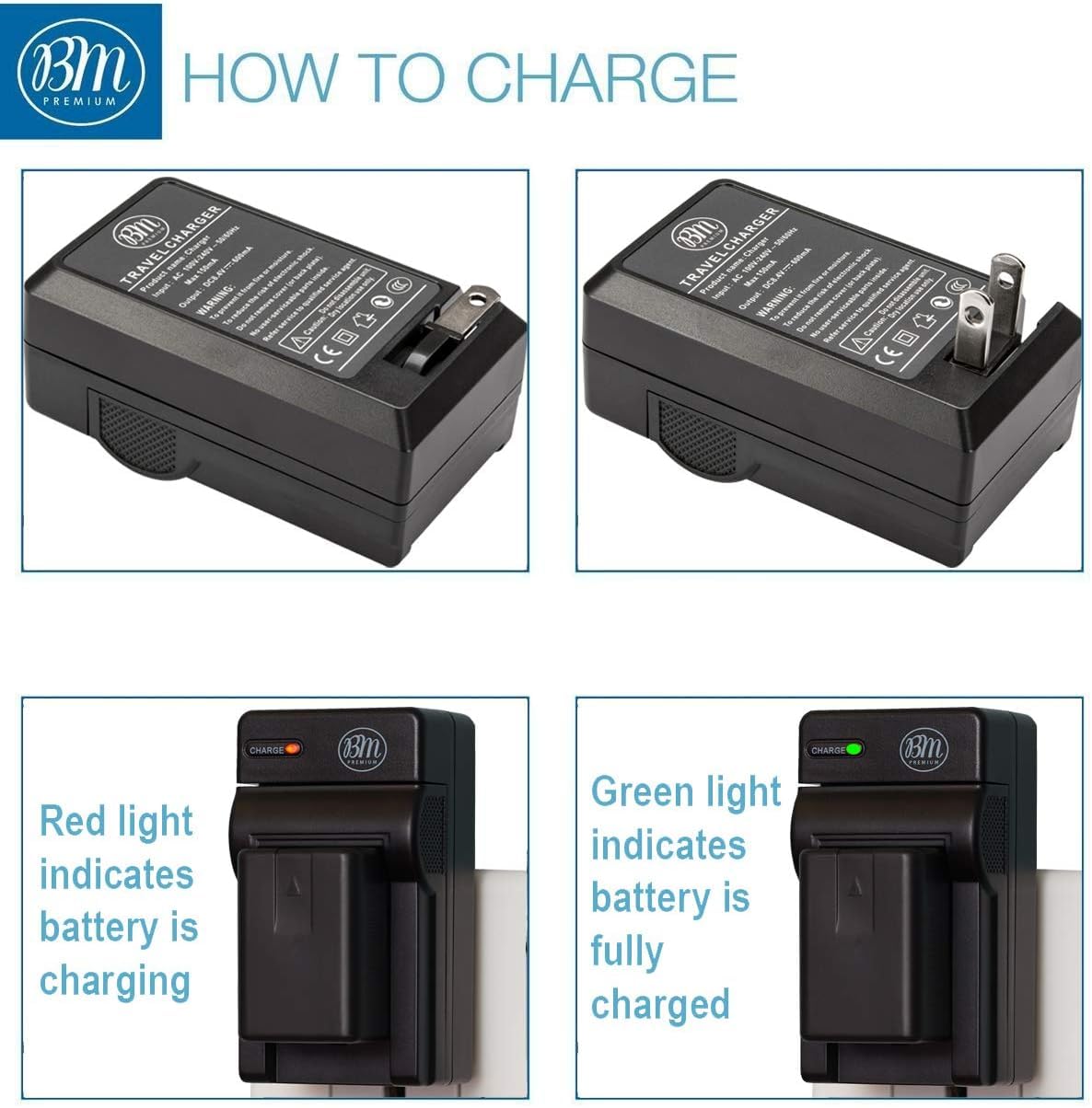 Big Mike's BM Premium Pack of 2 VW-VBK180 Batteries and Battery Charger for Panasonic HC-V10 HC-V100 HC-V500 HC-V700 Camcorder