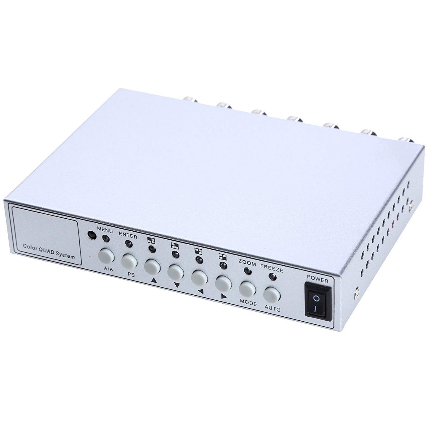 UHPPOTE 4 Channel Color Quad System Video Splitter CCTV DVR Camera Processor Remote Control with 7 BNC Adapter