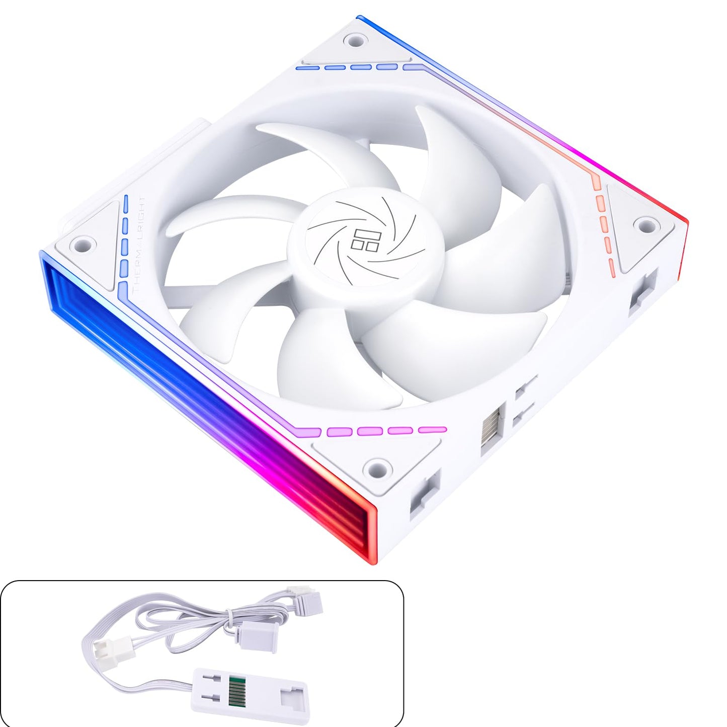 Thermalright TL-M12QRW CPU Fan 120mm Case Cooler, PWM Connector Silent Computer Cooling with S-FDB Bearing,PC Fan with ARGB Mirror Light Effect,Low