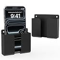 HZZADZXW Wall Mounted Phone Holder with Adhesive, No-Drill Phone Stand for Charging, Built-in Cable Slot, Phone Holder for Bathroom, Bedroom, Kitchen
