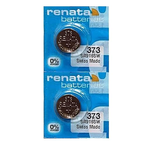 Renata 373 SR916SW Batteries - 1.55V Silver Oxide 373 Watch Battery (2 Count)