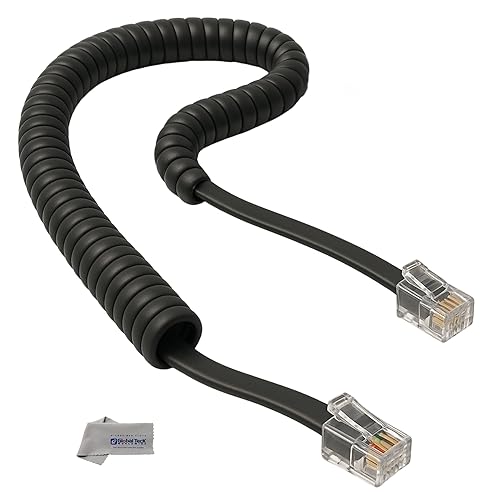 Yealink Phone Cord HD Compatible Audio 6 ft Universal Curly Handset Replacement Cable - For Desk Landline Yealink Telephones including T54W, T43U