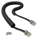 Yealink Phone Cord Replacement HD Compatible Audio 6 ft Universal Curly Handset Cable - For Desk Landline Telephones Resolves Static noise issues