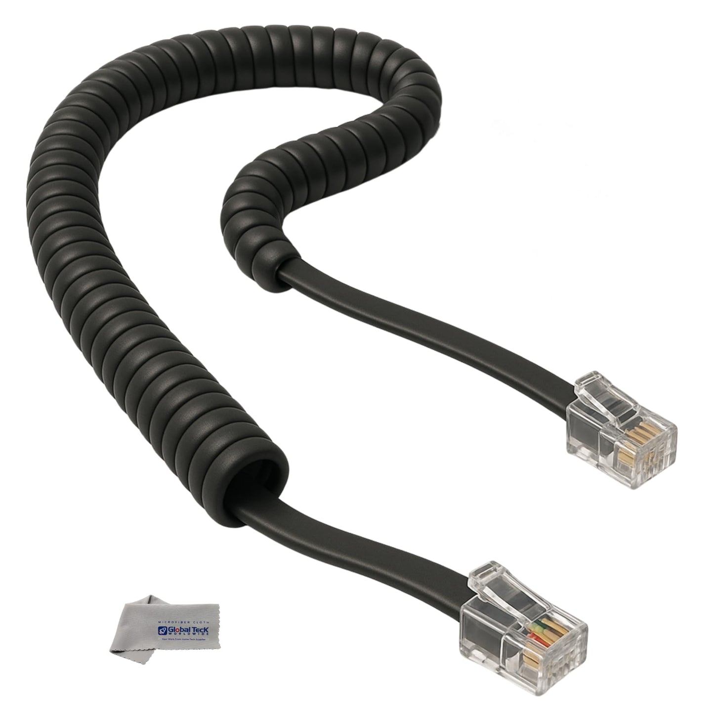 Yealink Phone Cord HD Compatible Audio 6 ft Universal Curly Handset Replacement Cable - For Desk Landline Yealink Telephones including T54W, T43U
