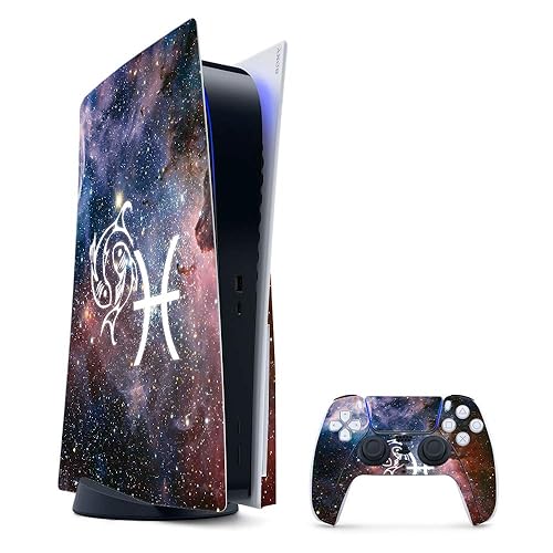 MightySkins Gaming Skin for PS5 / Playstation 5 Bundle - Pisces | Protective Viny wrap | Easy to Apply and Change Style | Made in The USA