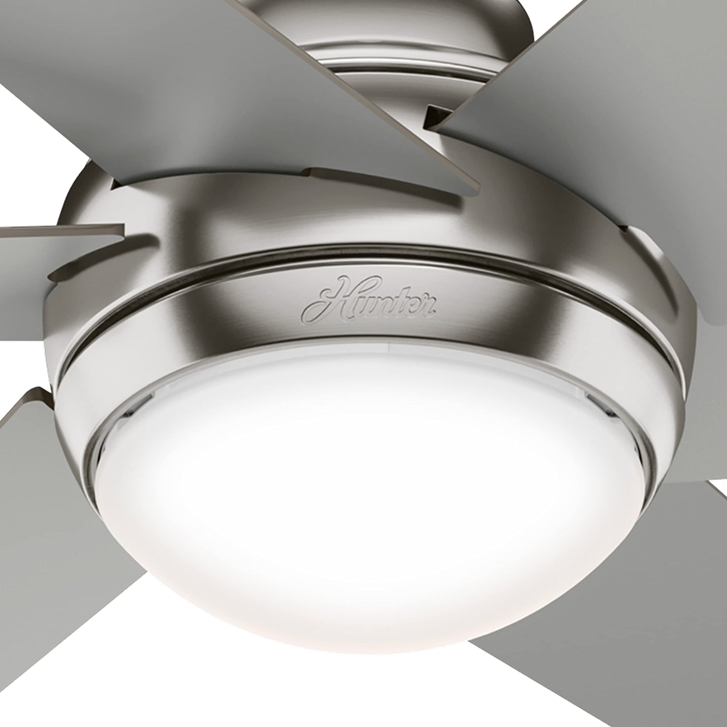Hunter Fan 52 inch Casual Brushed Nickel Indoor Ceiling Fan with Light Kit and Remote Control (Renewed)